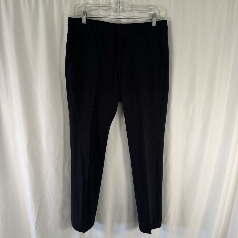 Banana Republic Ryan Fit Trousers Women's 4 Blue Wool Blend Flat Front Pockets